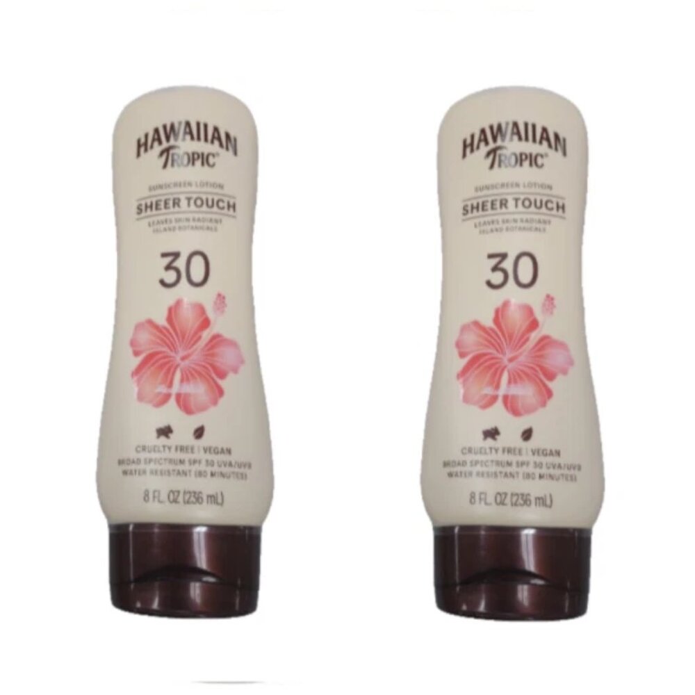 2-Pack Hawaiian Tropic Sheer Touch SPF 30 Sun Screen Lotion 8 oz Cruelty Free
